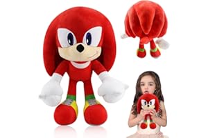 YISKY Sonic Peluche, 30cm Juguete de Dibujos Animados, Muñeco The Hedgehog Plushie, Knuckles, Animales de Peluche para Niños Niñas Cumpleaños, Rojo
