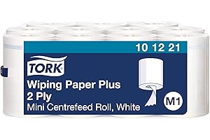 ‎TORK Tork 101221 Starke Mehrzweck Papierwischtücher für das M1 Innenabrollung Mini Spendersystem / 2-lagiges stabiles Papier in weiß, 11 x 214 Tücher (21,5 x 35 cm)