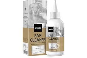ANIMIGO Cat & Dog Ear Cleaner Solution 250ml - Dog Ear Drops for Wax Buildup, Itchy & Stinky Ears - Dog Ear Cleaner & Cat ear drops with Aloe Vera, Lavender & Tea Tree Oil - Alcohol-free, Safe & Non-toxic