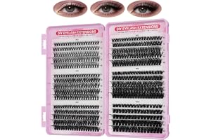 HOTUT Lashes förlängningskit, 580 stycken volym D Curl Lash Extensionssats, 8–16 mm 30D 40D 50D 60D 80D 100D mix kluster ögonfransar ögonfransar, fransförlängning falska ögonfransar