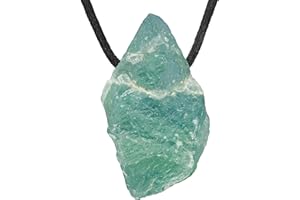 Lebensquelle Plus Colgante de piedra en bruto | colgante perforado con cinta de algodón | natural (fluorita, verde), unterschiedlich, Piedras preci, Fluorite