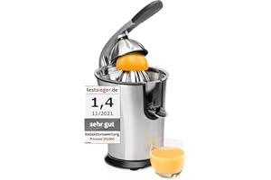 ‎PRINCESS Princess Master Juicer Pro – Edelstahl Presskegel – Rostfreier Edelstahl – 201860 – Silber
