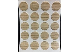 GAS N POW3R 13mm Self Adhesive Screw Cover Caps Stick on Furniture Sticker Screw Hole - Light Oak x20