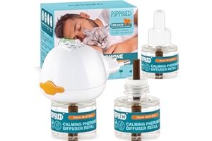 PUPPBUDD Cat Calming Pheromone Diffuser - Riduce i Conflitti tra i Gatti, Allevia Efficacemente L'ansia e Calma i Gatti 48ML Confezione da 3 Adatto a Tutti i Gatti