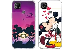 Omyzo [2 Piezas Funda para Xiaomi Redmi 9C/Redmi 9C NFC 6,53",Anti-Caída Antichoque Suave TPU Silicona Transparente Case,Kawaii Dibujos Animados Comic Patrón Carcasa Compatible con Redmi 10A