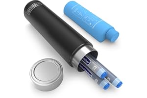 DISONCARE 60H 4 Insulin Pen Cool Bag 2-8 Degree Medication Cool Bag for Travel TSA Small Cool Box Diabetic Bag for Travel with 2 Ice Packs QR Medical Stickers, Midnight Black, Classic