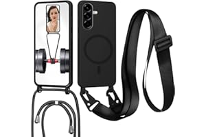 GoodcAcy Handykette Hülle für Samsung Galaxy A17 mit Band Halsband Lanyard (abnehmbar) Handyhülle, Kordel zum Umhängen,Magnetisch Stoßfest Silikonhülle Wireless Charging kompatibel,Schwarz