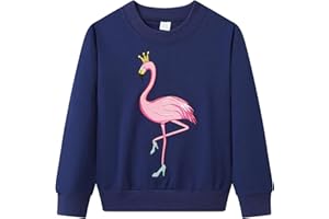 Dinopjs Pullover für Mädchen, Madchen Sweatshirt, Mädche Lieblings Klassischer Flamingo-Königin, Prinzessin Osterhasen, Süßer Igel, Weihnachten Pinguine, Mädch Warm Sportshirt für Kinder 2-9 Jahre