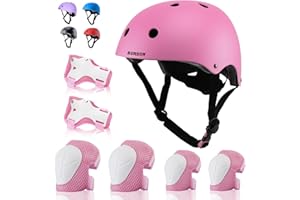 BURSUN Kids Bike Helmet Toddler Helmet for 2-15 Years Old Boys Girls, Adjustable Kids Skateboard Helmet with Knee & Elbow Pads Wrist Guards Set for Cycling Scooter BMX Roller Skating