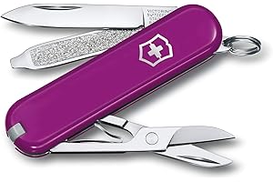 Victorinox, Classic SD, Navaja Multiuso Suiza, Cuchillo bolsillo, Regalo, 7 Funciones, Hoja pequeña, Lima de uñas
