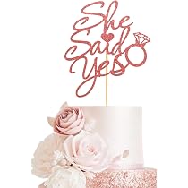 "She Said Yes" Kuchenaufsatz In Gold-Glitzer – Für Hochzeiten, Verlobungen & Junggesellinnenabschiede