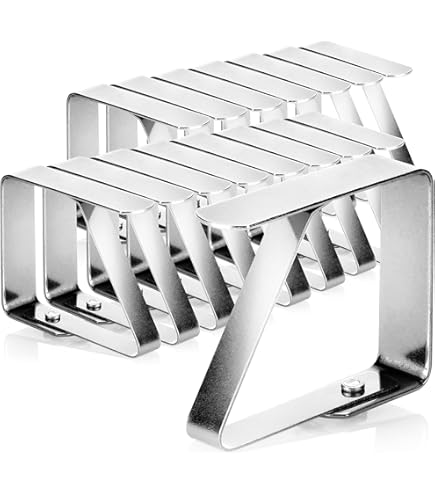 6 Clip Ferma Tovaglia In Acciaio Inox - Grandi 8x7cm, Per Picnic, Feste E Tavoli All'Aperto - Foto 10