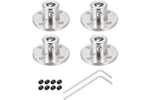 Rebower 5mm Rígido Brida Acoplamiento Conector Motor Acoplador (con 8uds Tornillo M1.5 Hexagonal Llave), [para Bricolaje Paso a Paso Motores]-4 Paquete