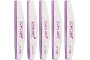 DERSHARA Lima De uñas Profesional Gel Acrílico Limas uñas 100/150 grit Bloque de pulido Doble cara papel de lija esmerilado Pulido Manicura - 15 Piezas (100/150)