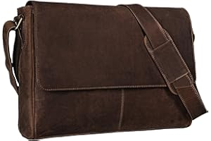 STILORD 'Oskar' Umhängetasche Laptoptasche 15 Zoll aus echtem Leder Messenger Bag Business Vintage Look Kuriertasche zum Umhängen für Damen und Herren Echlteder