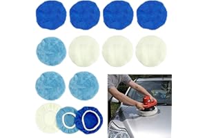 Aililong Lot de 10 bonnets de polissage 180-200 mm pour voiture, moto – Capuchons de polissage réutilisables avec laine, microfibre et polaire corail pour un polissage et un nettoyage faciles