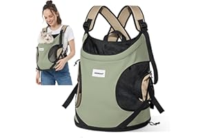 ALLSOPETS Hundetragerucksack, Tragbarer Haustiertragerucksack für Katzen Hunde Welpen, Integrierter Sicherheitsgurt, Ergonomisches Design, Atmungsaktiver Hunderucksack für Motorrad (Olivgrün)