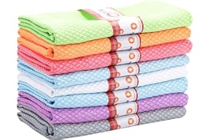 Gitua 8er Set Microfaser Geschirrtücher,40 x 30cm Geschirrhandtücher Küchenhandtücher Abtrockentücher Superweich und Saugfähig Geschirrtuch für Küche Restaurant