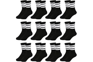 ORPAPA Socken Jungen Tennissocken Kinder Sportsocken Kindersocken Jungen Mädchen Baumwolle Kinder Socken Unisex 12 Paar 27-38