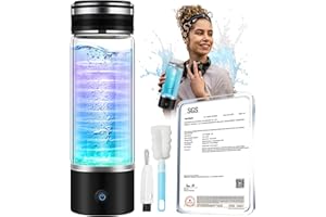 IUHFSIFS Upgrade Hydrogen Water Bottle with Brush【SGS Authoritative Certification - 3000PPB】【NO.1 Double Hydrogen Content】Hydrogen Water Bottle with TOP SPE PEM Technique, Improve Water in 3 Min