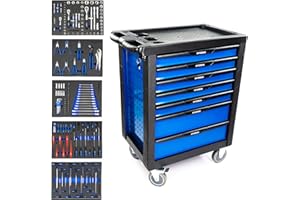 HYUNDAI POWER PRODUCTS Hyundai Tool Chest with Tools Included, 175 piece DIY & Automotive Tools, 7 Drawer, Castor Mounted, Rolling Tool Cabinet, Double-depth tool storage - 2 Year Warranty