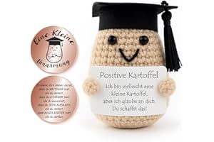 Tixlux Pocket Hug Positive Kartoffel, Kreative Strickwolle Kartoffel Puppe und Kleine Umarmung Glücksbringer (Roségold Ⅱ), Mutmacher Geschenk, Glücksbringer für prüfung, Einschulung Geschenk