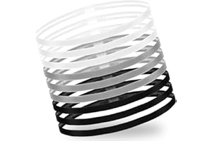 HJZHII 9 fasce elastiche per capelli, sportive, sottili, da donna, nere, per sport, bambini, antiscivolo, per yoga, calcio, jogging, uomini e donne