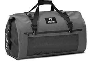 IRON JIA'S Sac Etanche Moto Sac de Voyage Sacoche Arrière MotoSacoches Cavalières Moto Duffel Bag Grande Capacité Durable pour Bateau Canoeing Pêche Camping Piscine Rafting Snowboard