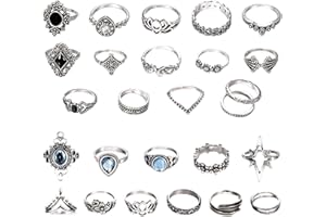 CVFRTT 26 Ringteile, Herren- Und Damenringe, Gothic-Ringe, Ringdekorationen, Silberschmuck-Sets