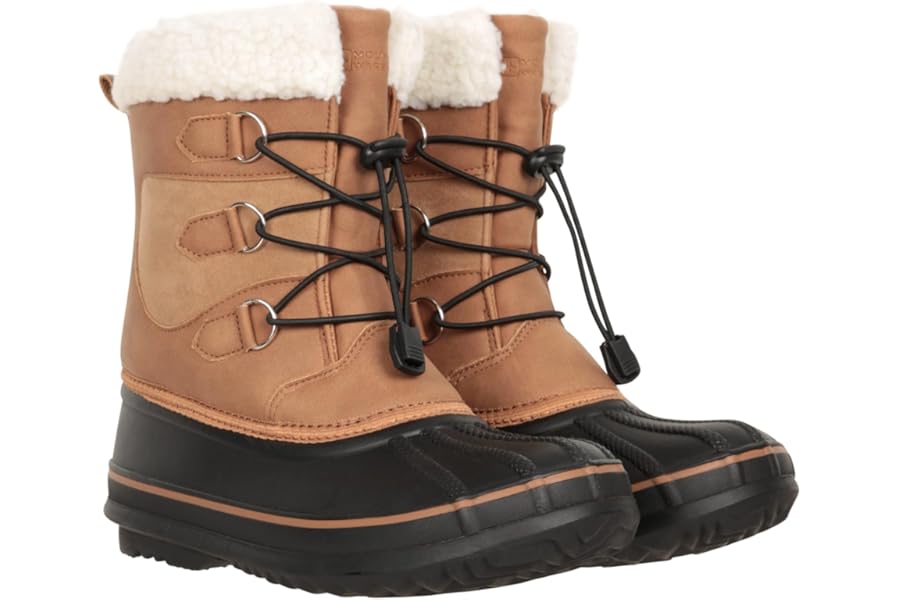 Mountain Warehouse Casual Kids Adaptive Lace Up Snow Boot - Water-Resistant Shoes with Elastic laces - Winter Skiing, Sports, Walking