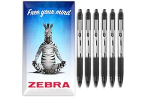 ZEBRA PEN Zebra Z-Grip Smooth Ink Ballpoint Pen - 1.0mm - Pack of 6 Pens - in Zebra Envelope Gift Packaging (Black)