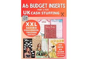XXL A6 Budget Inserts PART 2: 300 Money Saving Wallet Inserts for the Saving Challenge UK I A6 Challenges, Tracker & Category Labels to cut out for Cash Stuffing