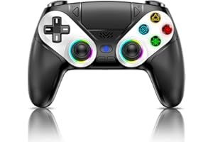 Bonacell RGB Wireless Controller für PS5 Pro/Slim/PC, Back Paddles 6-Achsen-Bewegungs/Dual Vibration/Turbo/Marco Touch Pad 3.5mm Audio Jack