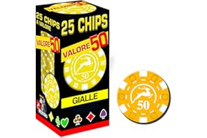 Modiano 25 Chips 14g Amarillo Valor 50 Texas Hold'em Poker Cartas Juego