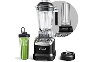 AMZCHEF Licuadora, 1800W Licuadoras para Zumos y Batidos con Panel Inteligente con Pantalla Táctil, Blender de 6 Cuchillas en 3D - plata