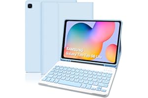 TITITINITA Samsung Galaxy Tab S6 Lite Case with Keyboard, Built-in S Pen Holder, Slim Smart S6 Lite Tablet Case with Bluetooth Keyboard for Samsung Tab S6 Lite 10.4 2024/2022/2020 (SM-P620/P625/P615/P619), Blue
