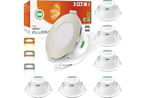 ALUSSO LED Einbaustrahler 230V Dimmbar IP65 LED Spots 10W Bad Einbauleuchten Deckenspots Einbauspots, Warmweiß Neutralweiß Kaltweiß Deckenstrahler für Badezimmer Küche Wohnzimmer, 6er Set