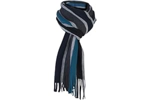 Giovanni Cassini Mens Luxury Italian Inspired Stylish Warm Knitted Striped Winter Scarf One Size