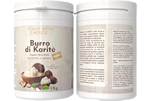 CURA FARMA Burro di Karité Puro, Non Raffinato, Idratante Naturale per Pelle e Capelli, 1 kg