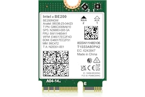 GIGAPLUS WiFi 7 Wireless Karte Intel BE200NGW, Bluetooth 5.4, 5800 Mbit/s M.2/NGFF, unterstützt kein AMD, unterstützt nur Intel CPUs der 12. Generation und höher, Windows 10/11(64 Bit), Linux