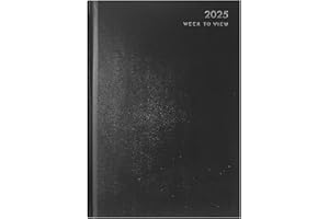 MantraRaj 2025 Diary A4 | A5 | A6 Page A Day & Week To View Hardback Diaries Organiser For Student, Teacher, Home, Office, Business (A6 Week To View, Black)