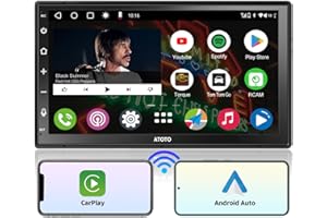 ATOTO A6PF 2G+32G Android Autoradio 2 Din 7" Écran Tactile QLED avec Dab+, CarPlay sans Fil, Android Auto sans Fil, MirrorLink, Suivi GPS, Partage réseau Wi-FI/USB/BT, Dual Bluetooth, A6G2B7PF