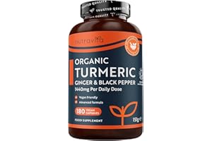 Nutravita Cúrcuma Orgánica con Jengibre y Pimienta Negra - 180 Cápsulas Veganas, 3 meses - Cúrcuma en Cápsulas Bio con Extracto de Curcumina Ecológica para Inflamación, problemas Digestivos