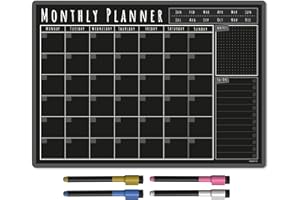 THE MAGNET SHOP TMS A3 Weekly Planner Whiteboard | Magnetic Calendar for Fridge and Dry Wipe Pens | Meal or Family Planner for Kitchen (Blackboard, A3-Monthly)