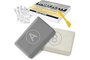 HOLAMDO Mastic Epoxy, 340g Pâte à Réparer Bicomposant, Colle Époxy Argile pour Réparer Fuites/Fissures/Remplir Trous, Pâte à Sculpter Epoxy Adapté à Métal, Plastique Dur, Pierre, Bois, Céramique (Gris)