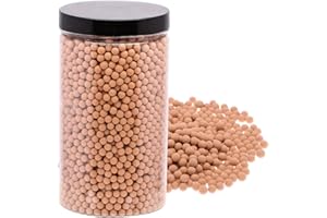 2.2lbs Brown Mini Hydroponics Clay Pebbles, Wohohoho Upgraded 3mm-5mm Hydro Ceramsite Balls, Horticultural Plant Top-Dressing Decorative Rocks for Aquaponics, Drainage Water, Purification, Cultivation
