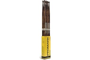 ProMark Schlagzeug Sticks - Rebound 5B Drum Sticks - FireGrain - Keine übermäßige Vibration - Lackierung, Eichel-Tipp, Hickoryholz - Drum Sticks Set of 4 Paare