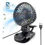 Ovngoof Mini USB Clip Ventilatore da Tavolo con velocità Continua, 2 in 1 Portatile Mini, 360° Rotazione Brezza Forte, Silenz