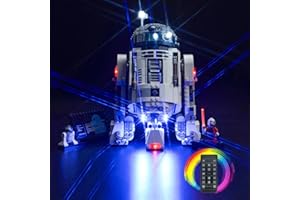 BrickBling Kit d'éclairage LED avec télécommande pour Lego 75379 R2-D2 (non Lego), pour jouets créatifs Lego R2-D2, DE-75379-P63402
