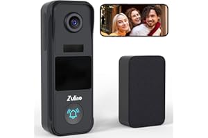 ZULINO Video Türklingel Kamera, Zullino Kabellose Video Türklingel mit Klingel, 2-Wege-Audio, HD-Live-Ansicht, PIR-Bewegungserkennung, 2,4 GHz WLAN (kein 5GHz WLAN), Nachtsicht, Kompatibel mit Alexa